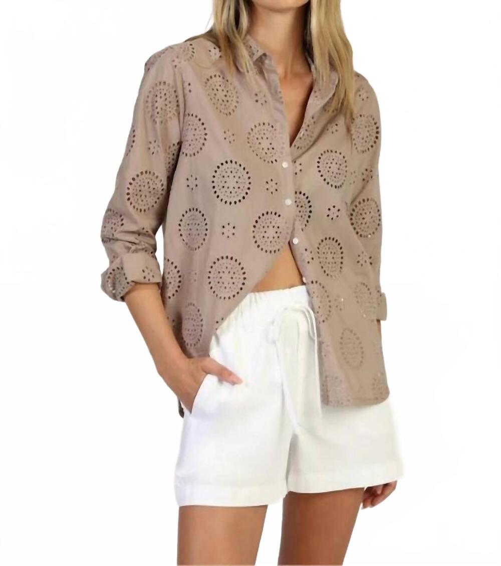NEW DYLAN BY TRUE GRIT elle button up top in desert